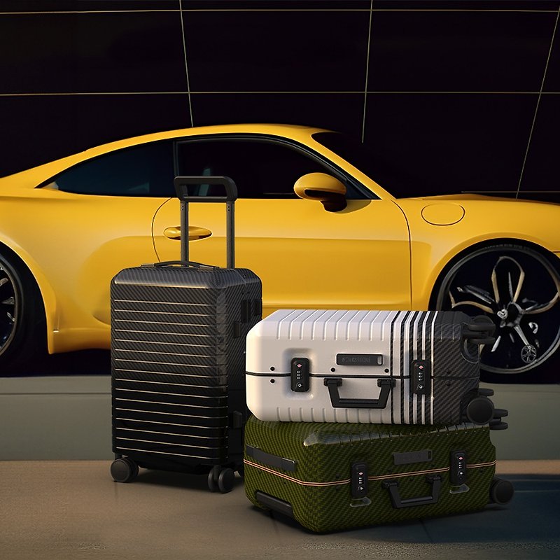 The world's first ready-to-order luggage with black diamond and shiny black carbon fiber aluminum frame - Luggage & Luggage Covers - Carbon Fiber Black