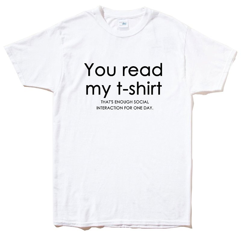 You read my t shirt 短袖T恤 白色  文字 英文 設計 趣味  - 男 T 恤 - 棉．麻 白色