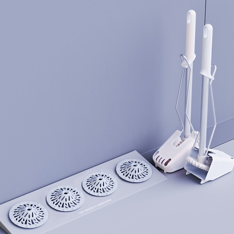 Tidy Brush x2 & M-Huroyama x4 - อุปกรณ์ห้องน้ำ - ซิลิคอน ขาว