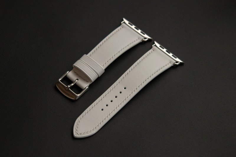 Watch Band for Apple Watch of Italian calfskin leather in White color (MTO) - Watchbands - Genuine Leather White