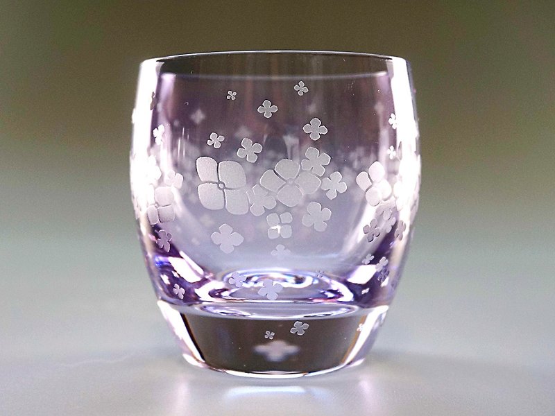 紫陽花のお猪口【桔梗】 - ワイングラス・酒器 - ガラス パープル
