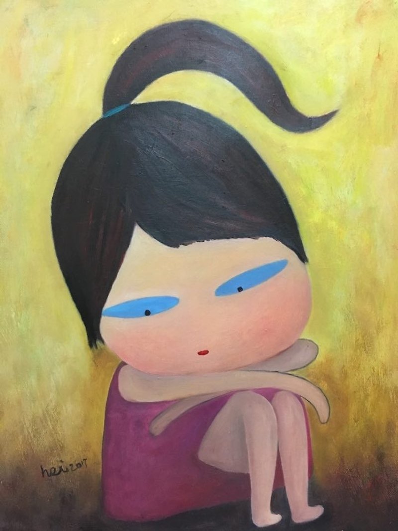 New artist Lin Shengyi PINKA oil painting works sold - โปสเตอร์ - สี สีเหลือง
