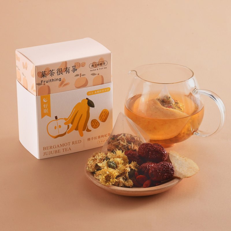 Gentle and soothing to sleep [Fruit tea is very useful] Bergamot, red dates and wolfberry tea 5 pieces/caffeine-free/ - Tea - Other Materials 