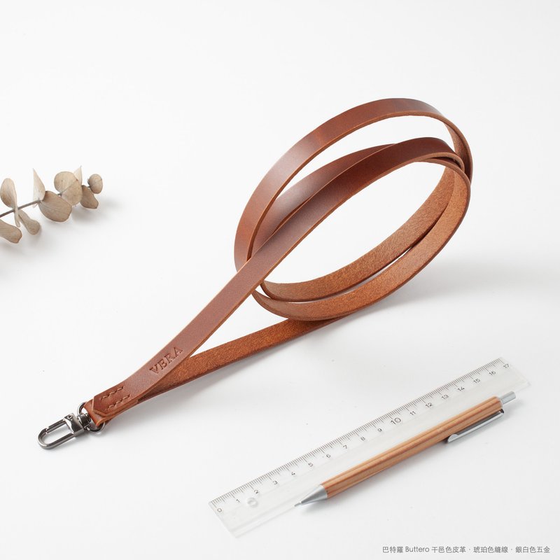 皮革 手機背帶 斜背帶 輕盈版 客製 單扣環 (免費刻字/多色可選) - 其他 - 真皮 咖啡色