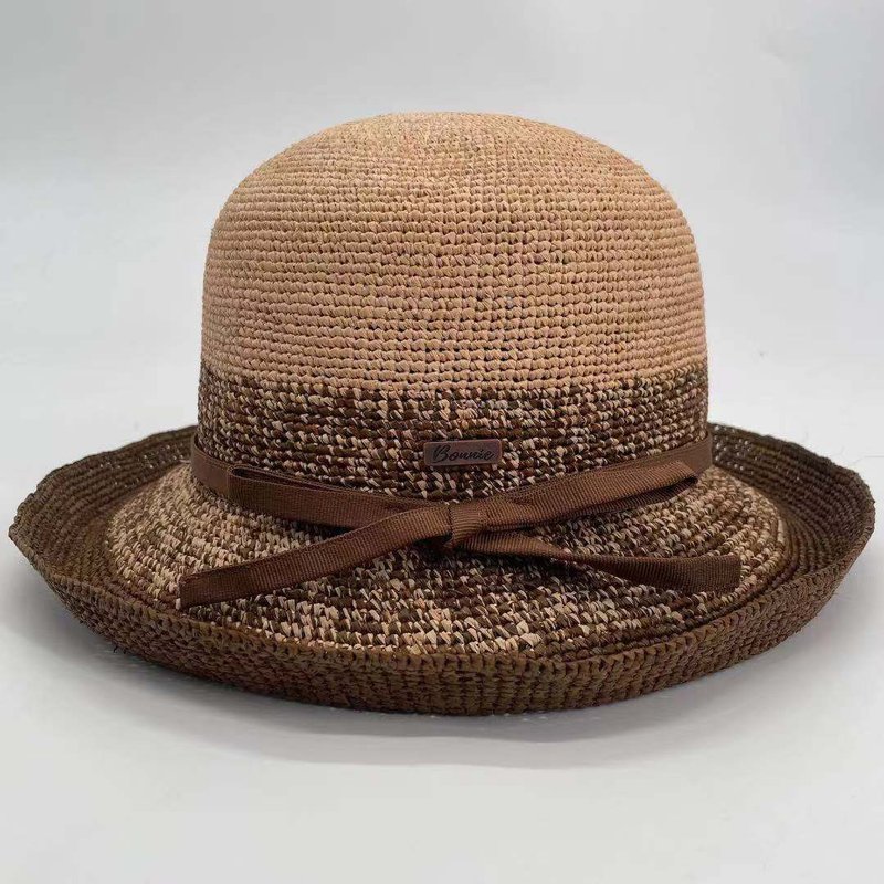 Summer Star Rafia Straw Hook Hat-Little Bear Star - หมวก - พืช/ดอกไม้ สีนำ้ตาล