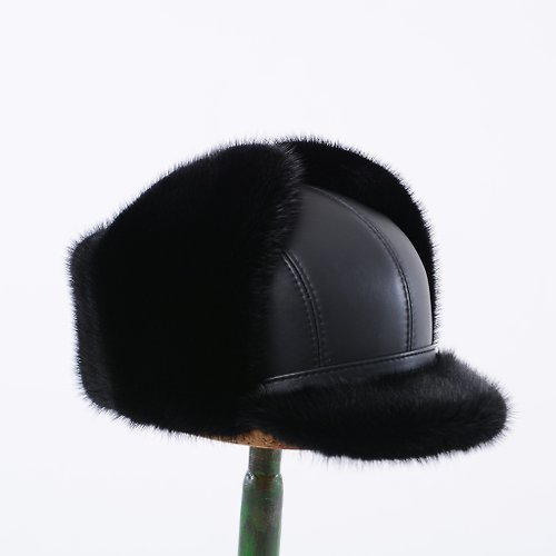 サガミンク帽子 ブラック 最高級毛皮使用、本物の毛皮の帽子をお探しの方、どうぞ。暖かく軽くそして丈夫な帽子です