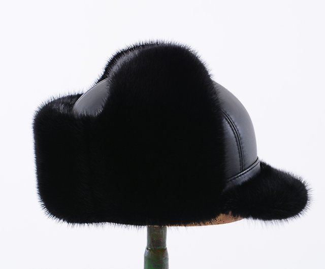 ミンク 帽子 ロシア帽 - 帽子