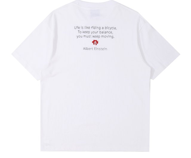 T-SHIRT WITH EMBROIDERED SLOGAN