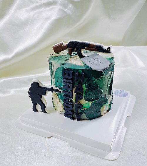 GJ.cake 生存遊戲 阿兵哥 卡通 生日客製蛋糕 造型翻糖蛋糕 4 6吋 面交