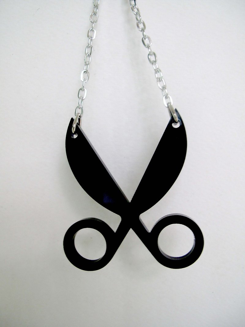 Lectra Lucky Duck ▲ ▲ scissors necklace / keychain / dual-use \ threw a postcard dogs and cats - Necklaces - Acrylic Black