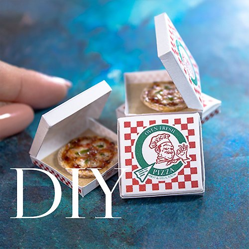 Rina Vellichor Miniatures DIY Miniature pizza box printable template | Digital product | PDF + JPG