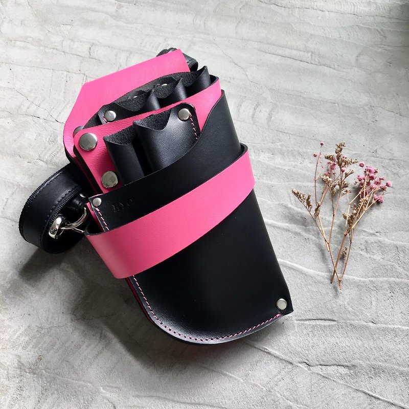 Scissors bag customized customized pink customized gift - Other - Genuine Leather Pink
