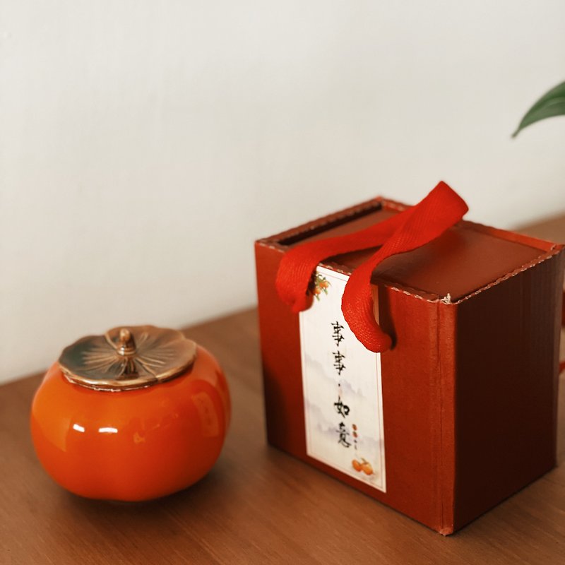 Fast shipping. Weekday flower house good persimmon occurrence New Year persimmon persimmon good luck candle - Candles & Candle Holders - Wax Orange