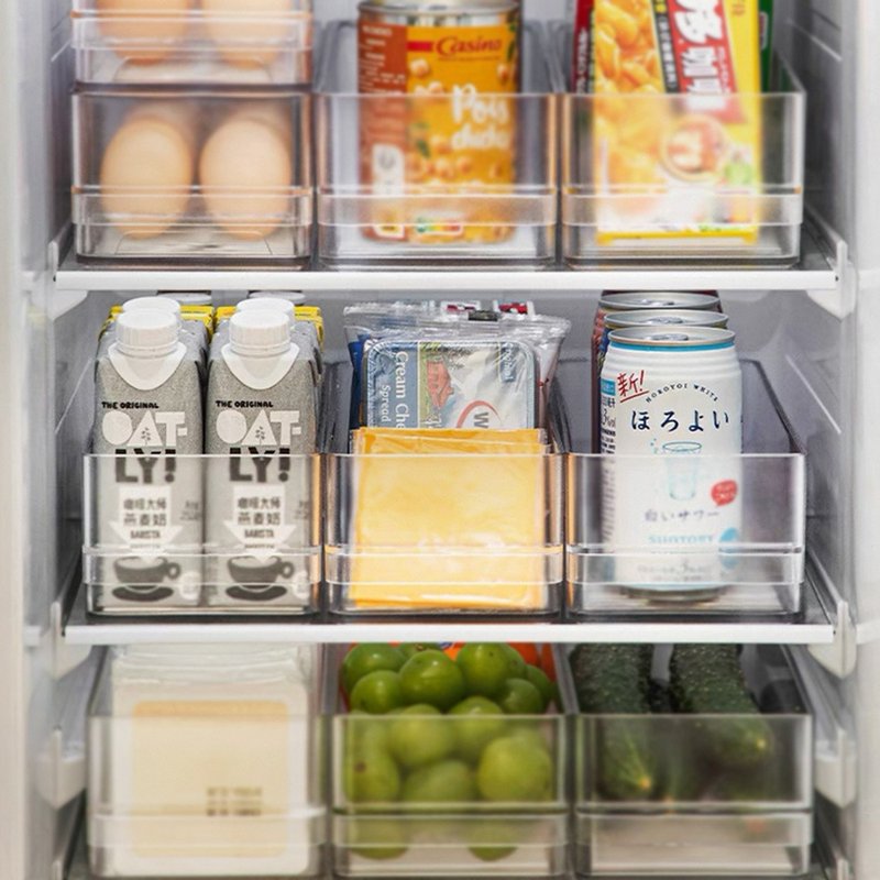 日本霜山 可層疊冰箱食材收納盒-2.4L-3入 - 居家收納/收納盒/儲物盒 - 塑膠 透明