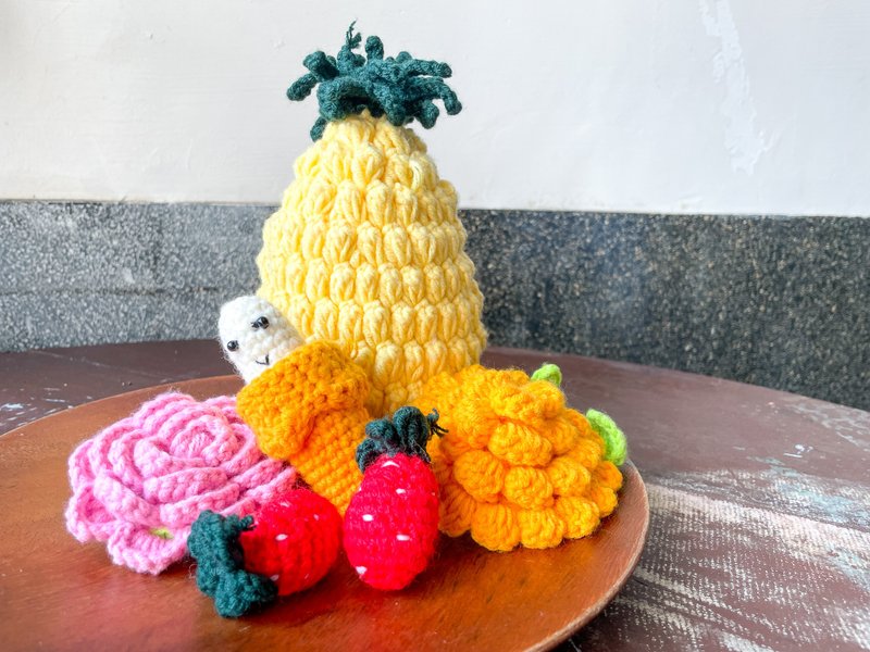 [Grandma's ingenious knitting] Pure hand crochet four seasons fruit plate - pineapple - Other - Wool Multicolor