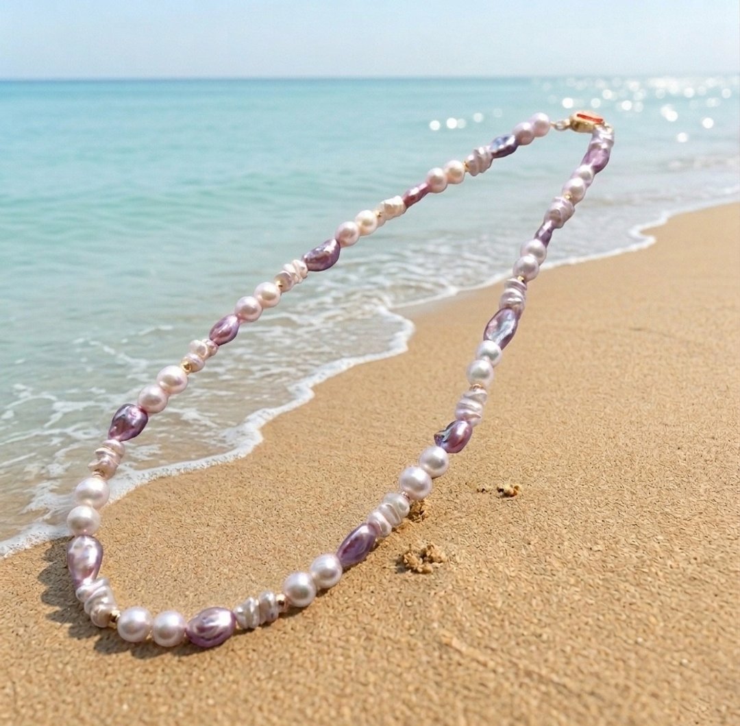Multi Color Baroque Pearl Necklace - Necklaces - Pearl Multicolor