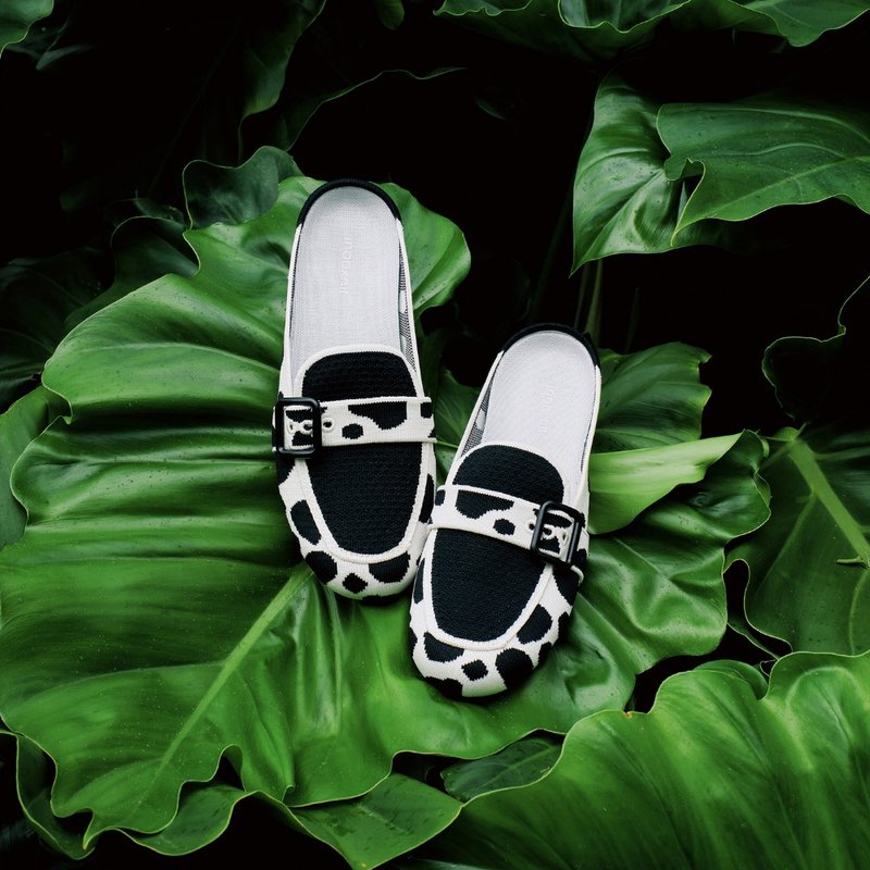 Puppy Mules Black Dalmation - Mary Jane Shoes & Ballet Shoes - Eco-Friendly Materials Black