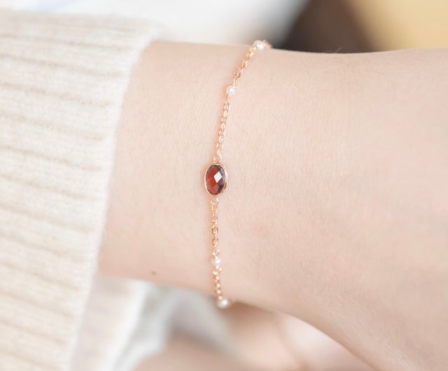 Rosegold 925 Sterling Silver Gemstone Bracelet