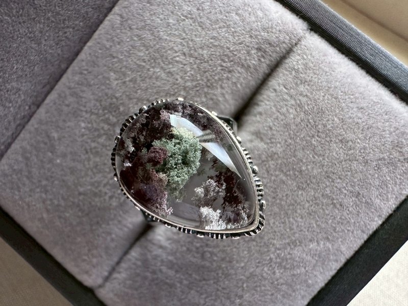 水滴花幽靈水晶 925銀戒 - 戒指 - 水晶 