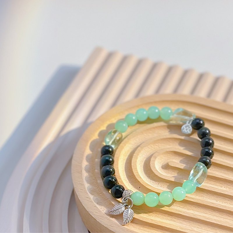 XXTRA Thyself Green Fluorite Obsidian Tranquility Bracelet - สร้อยข้อมือ - คริสตัล สีเขียว