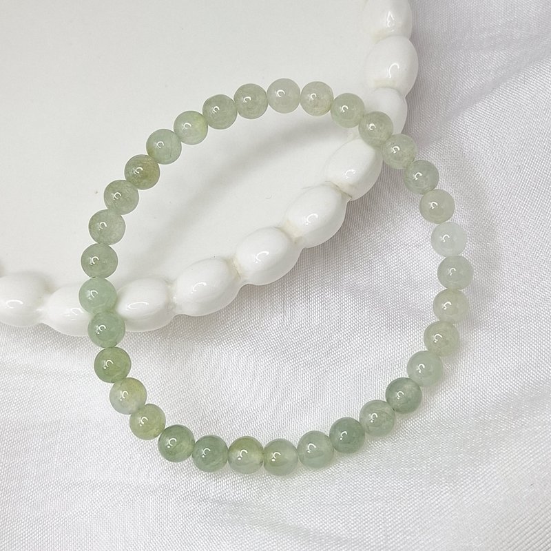 Ice Gradient Ice Green Bracelet Beads | Natural Burmese Jade A Grade Jadeite - สร้อยข้อมือ - หยก 