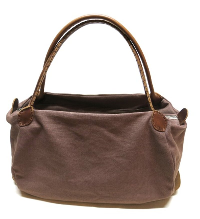 Reverse-Ear-Shaped-Bag ~ L - Handbags & Totes - Cotton & Hemp Brown