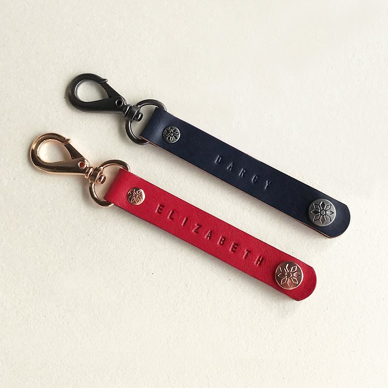 Austin Leather Keychain/Pendant/-Berry Red/Midnight Blue/Fragrant Orange/Graphite Black - Keychains - Genuine Leather Multicolor