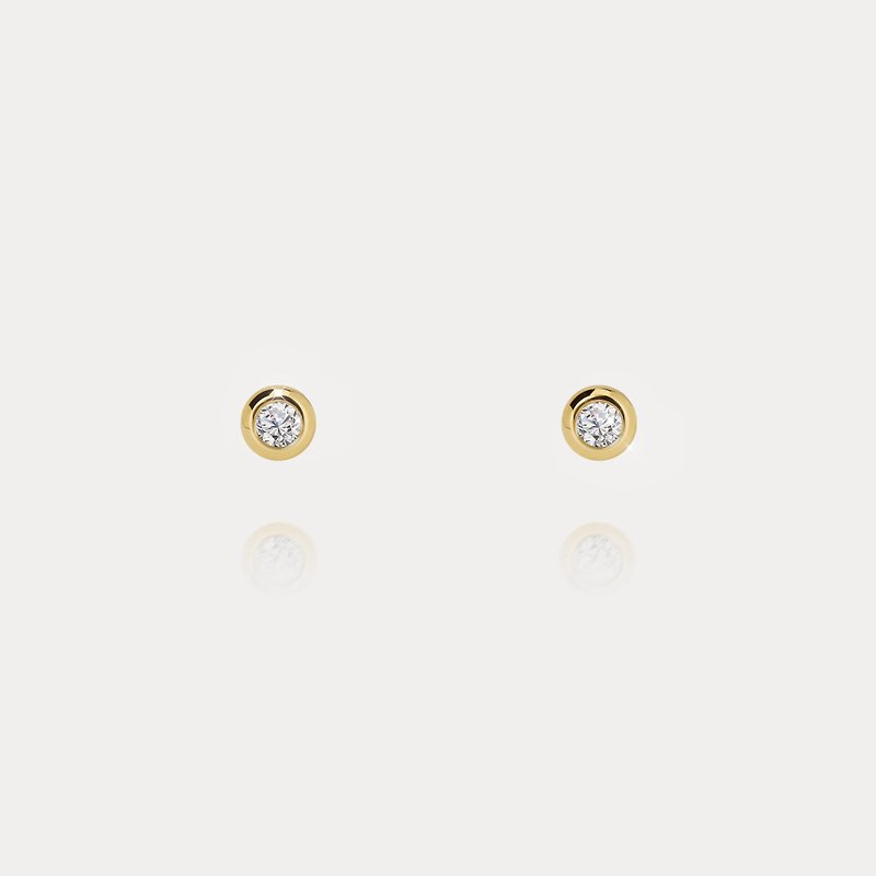 Bubble D. | 0.05ct-0.20ct Bubble set with Hearts and Arrows natural diamond 18K earrings - Earrings & Clip-ons - Diamond 