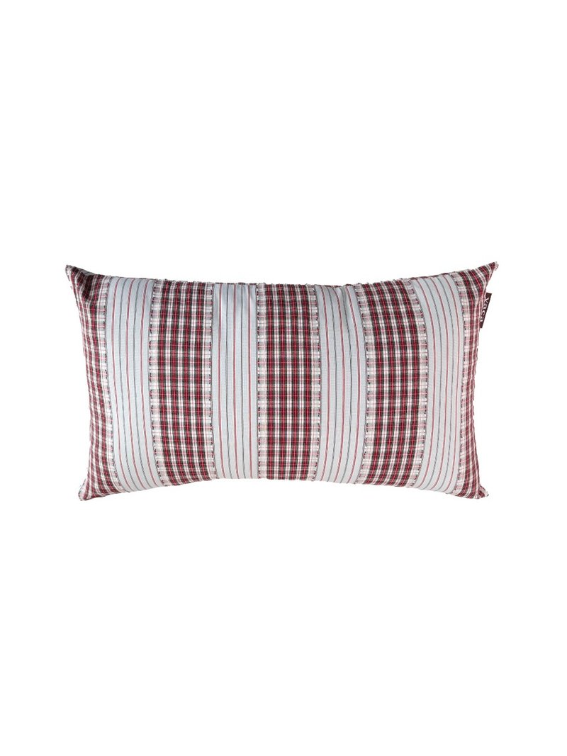 CHECK FRINGE CUSHION COVER (RED) - 枕頭/抱枕 - 棉．麻 紅色