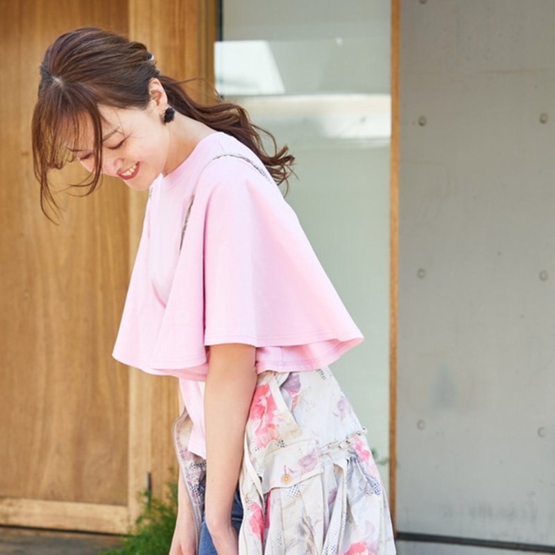 美しく風を感じる接触冷感Tシャツ | キャンディ/ピンク - 女 T 恤 - 其他材質 粉紅色