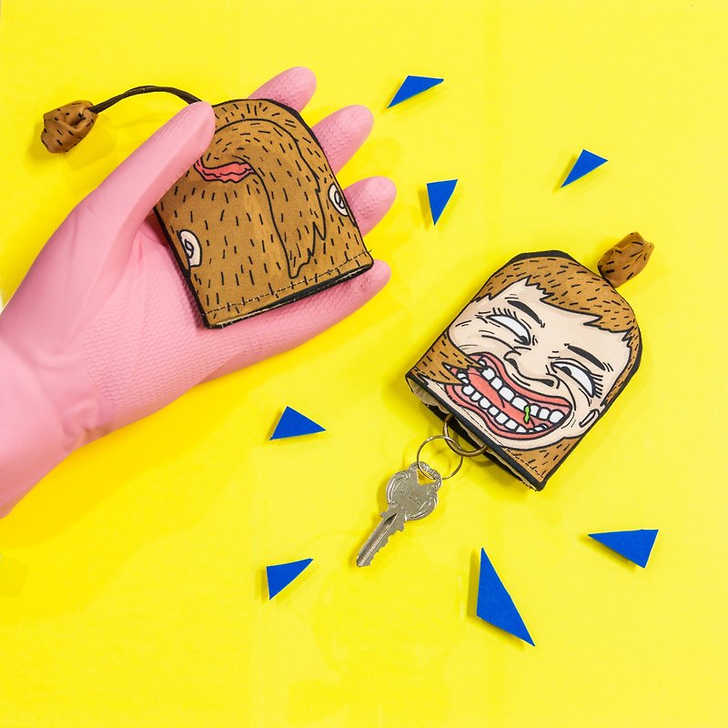 【Key storage bag- tooth Food residue girl】MKAC - ที่ห้อยกุญแจ - ผ้าฝ้าย/ผ้าลินิน สีนำ้ตาล