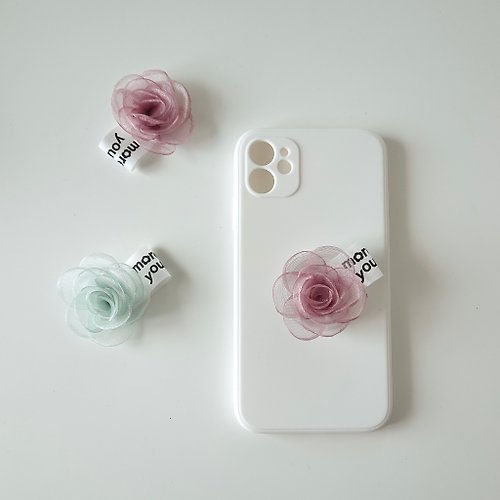morethanyoursee Camellia Phone grip, Popsocket, Phone Holder, Griptok to attach to the back of a mobile phone.