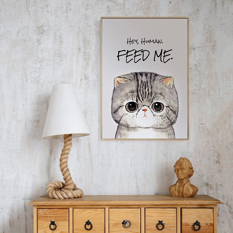 Minions feed me to eat - painting / children's room / home / cat / sofa background / bedroom painting / porch / home - Posters - Other Materials Multicolor