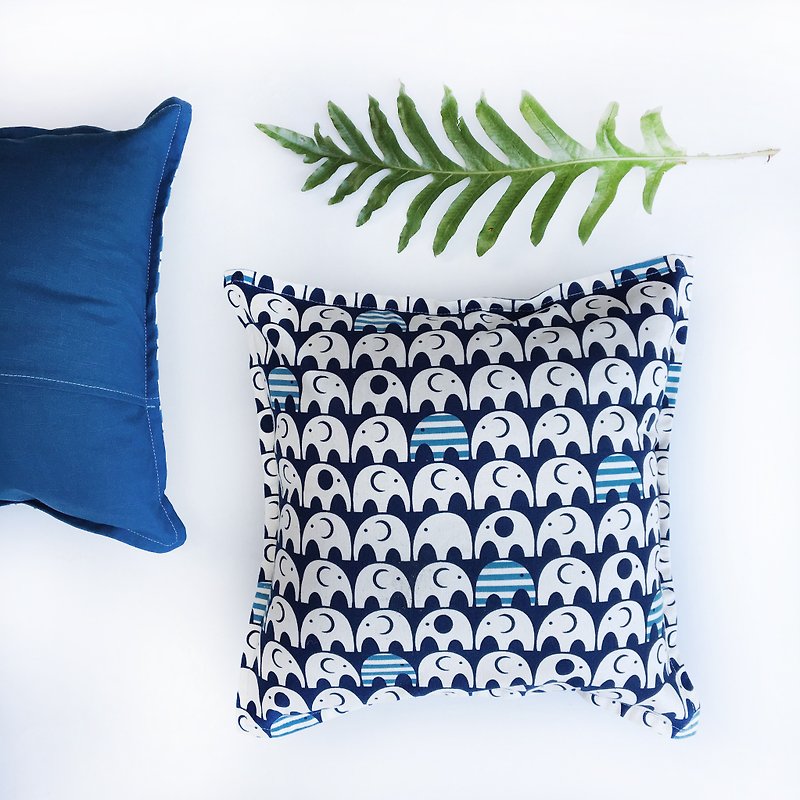 Tea scented nap pillow-Blue Elephant // Mo Lan // - Pillows & Cushions - Cotton & Hemp 