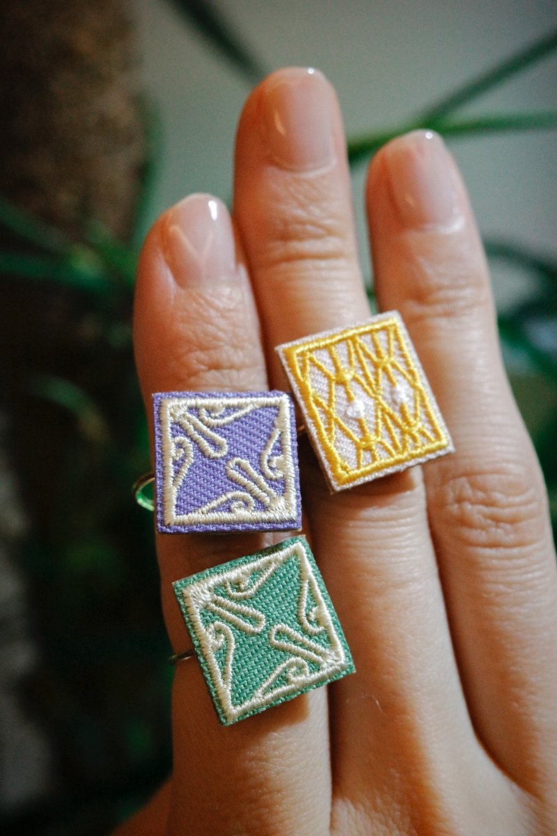 刺繍リング - 戒指 - 繡線 多色