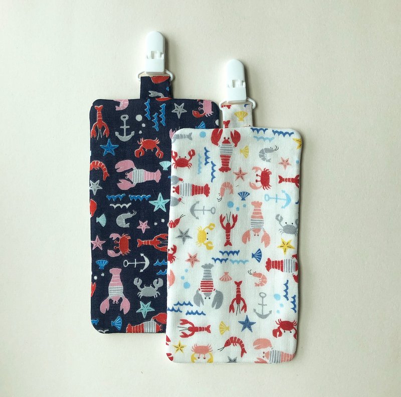 龍蝦 附夾小手帕 / 幼兒園手帕 八層紗 - 圍兜/口水巾 - 棉．麻 