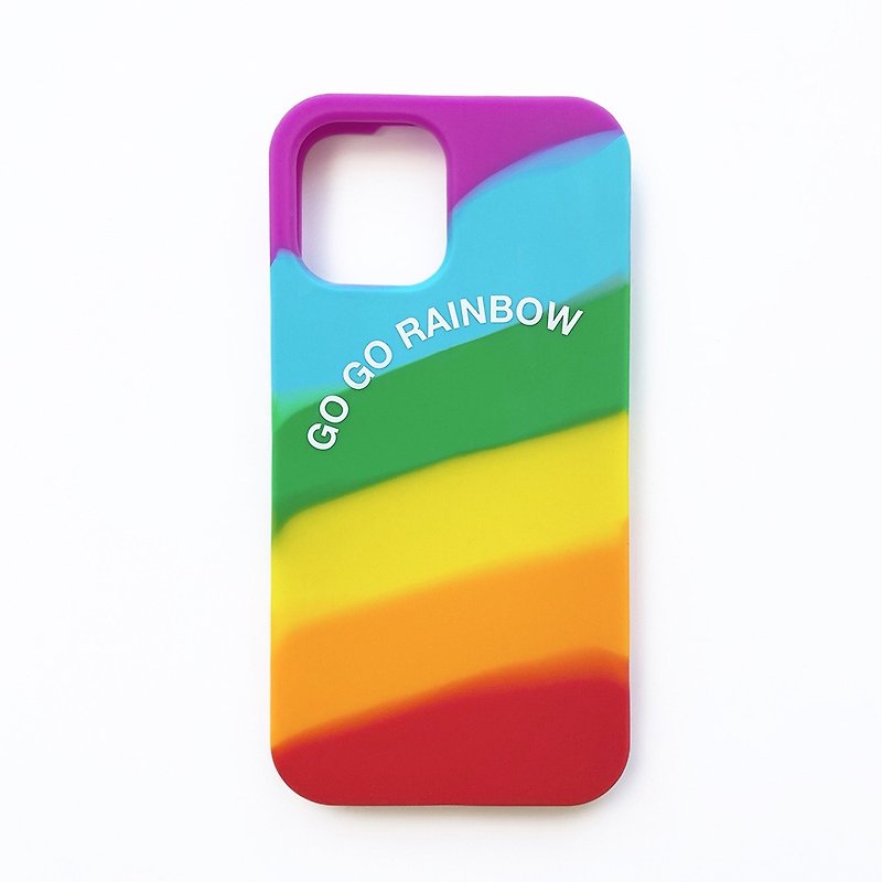 12mini/12/12Pro/12ProMax Simple Case - Go Go Rainbow - Bright - อุปกรณ์เสริมอื่น ๆ - ซิลิคอน หลากหลายสี