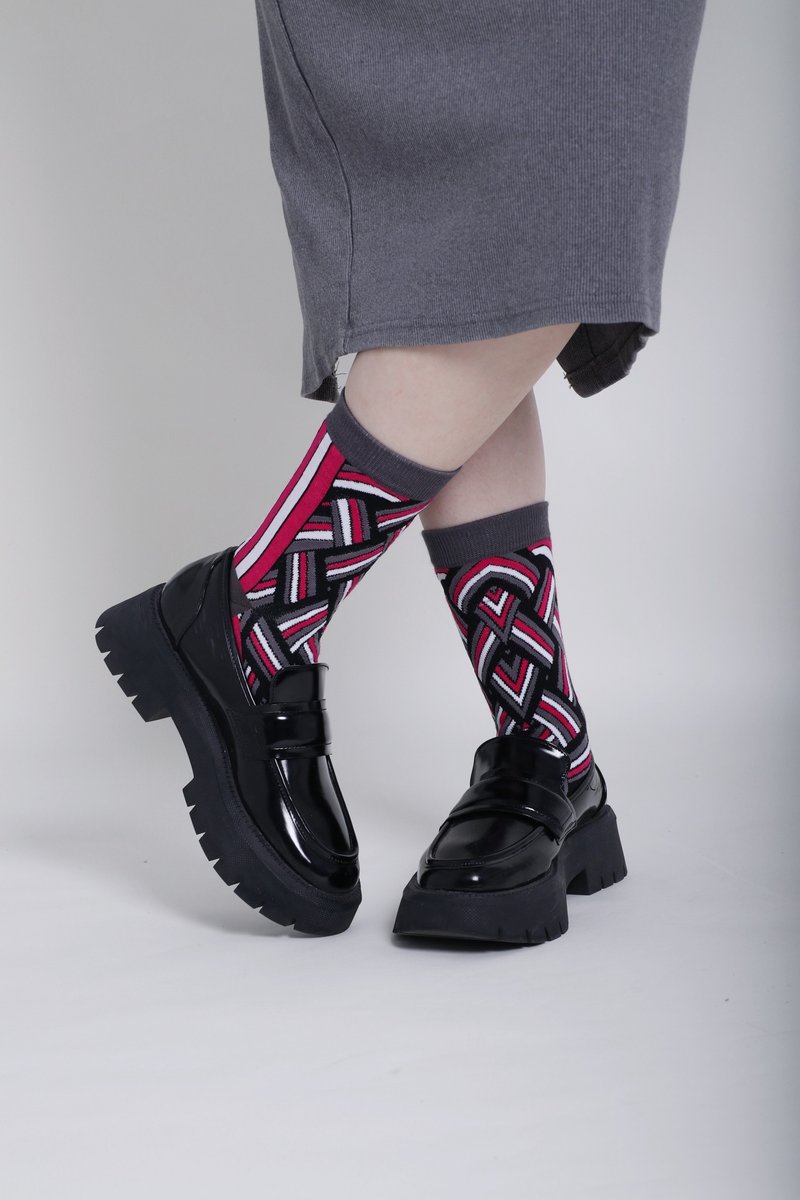 MOODLABBYLORRAINE | PINK LOVE KNOT 襪子 - 襪子 - 棉．麻 粉紅色