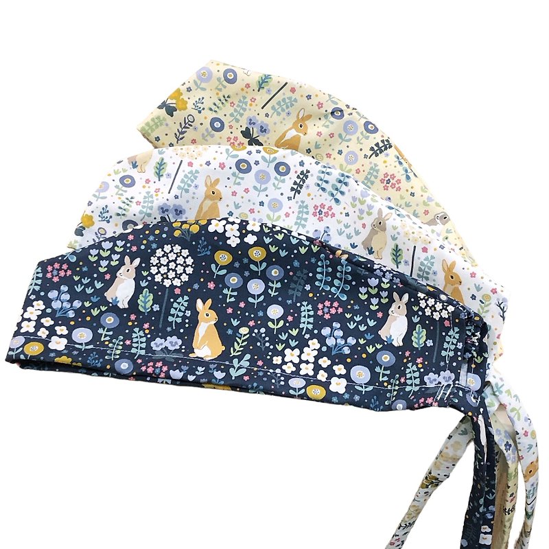 バニーの春の冒険 3色/医療用帽子 手術用帽子 焼き作業用帽子 韓国綿 - 帽子 - コットン・麻 ブルー