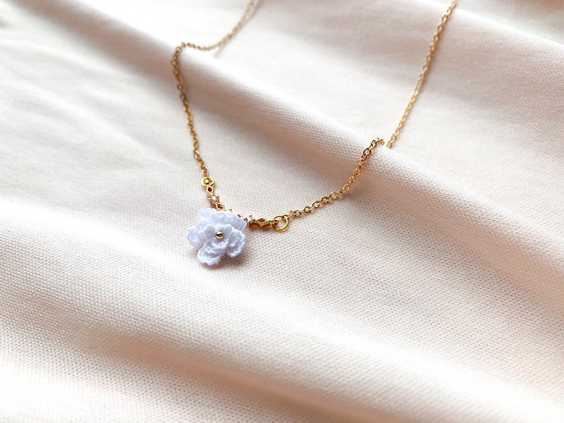 【Rose Crochet Necklace】- Rose Garden Series - Earrings & Clip-ons - Thread White