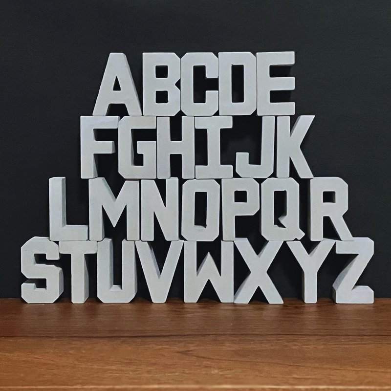 【水泥站立字母】大寫英文 / 清水模 / 裝飾擺飾 / 拼字 / 送禮 - 擺飾/家飾品 - 水泥 灰色
