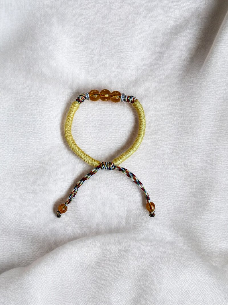 六字真言 五色能量 金剛結手環 黃 伸縮款 - 手鍊/手環 - 其他材質 黃色