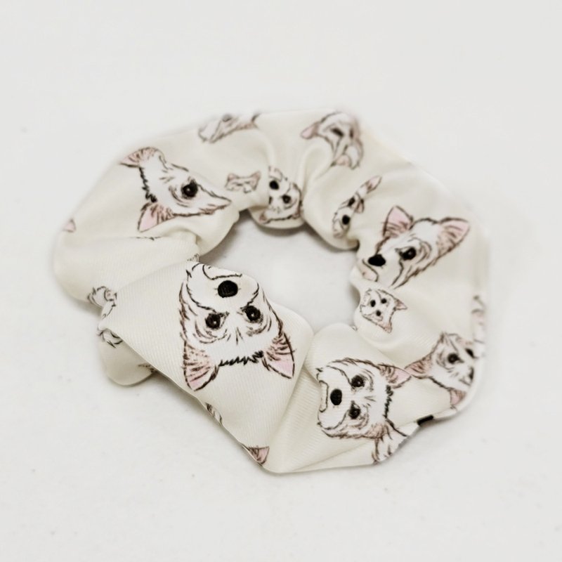 West Highland White Terrier pet pattern hair ring multi-pet pattern scrunchie hair accessories hair bundle - กระเป๋าสัตว์เลี้ยง - เส้นใยสังเคราะห์ หลากหลายสี