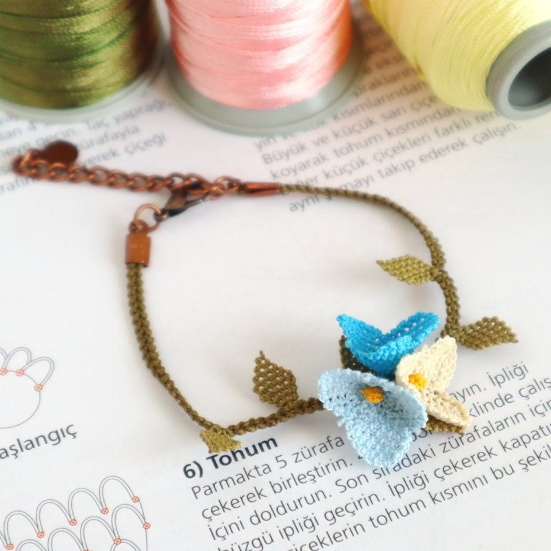 PREMIUMレースのブレスレット【フェスティバル】サマースカイ - 手鍊/手環 - 其他人造纖維 藍色