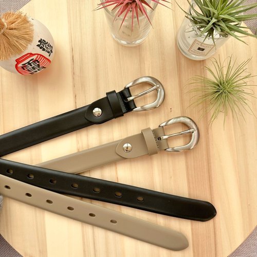 Zude Leather 柱的皮件 女款真皮皮帶 經典圓帶頭 生日禮物/旅行用品/母親節禮物