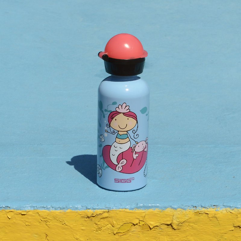 Swiss century-old SIGG children's cold water bottle/leak-proof kettle 400ml - Mermaid - กระติกน้ำ - โลหะ หลากหลายสี