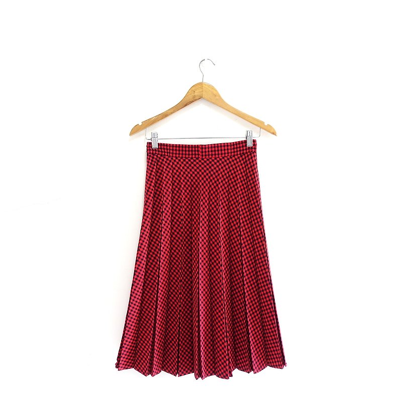 │Slowly│Classic Scotland. Small Plaid-Vintage Dress│vintage. Retro. Art - Skirts - Polyester Multicolor