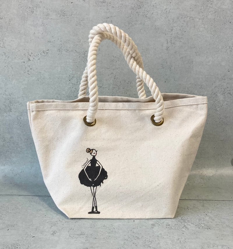 Black Ballerina Marine tote bag - Other - Cotton & Hemp White