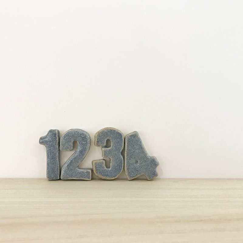 ceramic numbers  - Items for Display - Pottery Blue