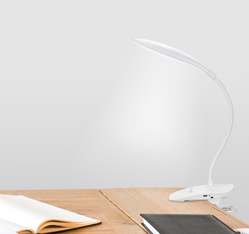 【GREENON】Seat clip dual-use LED reading desk lamp USB lazy clip lamp bedside reading lamp fill light - โคมไฟ - พลาสติก ขาว